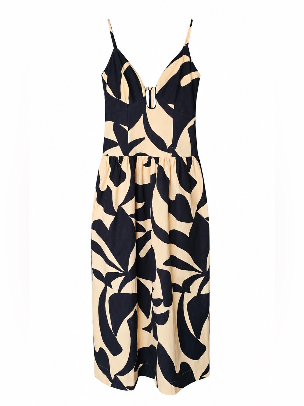 Anthropologie Mon Renn 
Linen Blend Midi Dress NWT Black
Tan